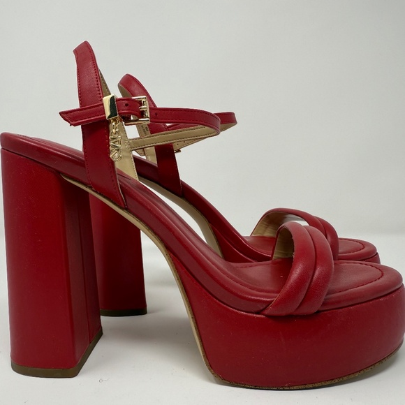 Michael Kors red leather platform heel - Picture 1 of 7